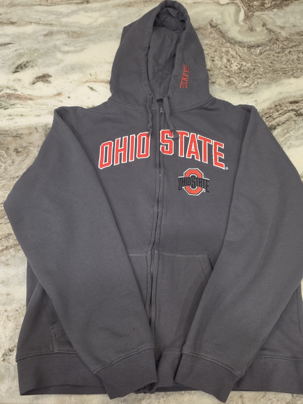 Ohio State Men's Gray Full-Zip Hoodie Jacket